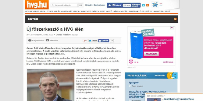 Welsz Tamással üzletelt a HVG leendő főszerkesztője