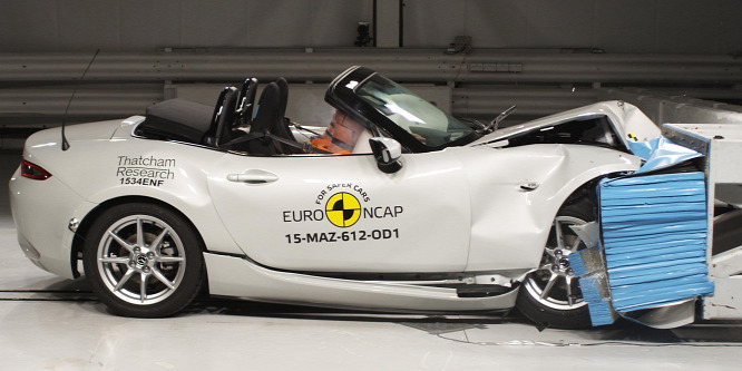 Összetörték a pehelysúlyú Mazda MX-5-öt