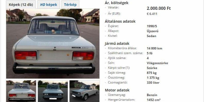 Szinte új kocka Ladát kínáltak kétmillióért