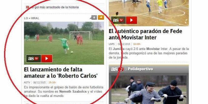 Világhírre tör a megyefocista Roberto Carlos