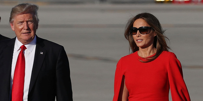 Állítják, Melania-imitátorral az oldalán jelent meg Donald Trump