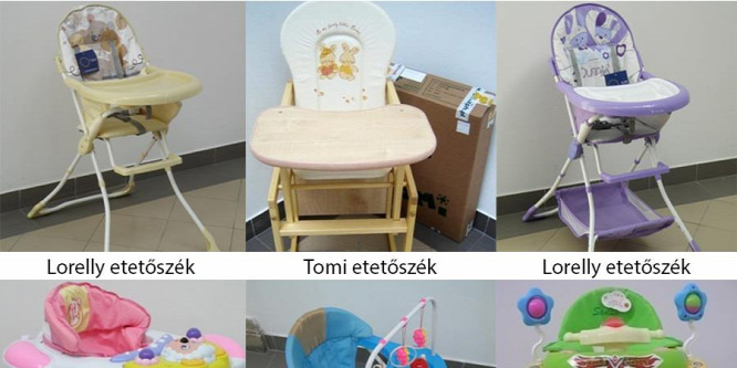 Több etetőszéket és bébikompot veszélyesnek találtak