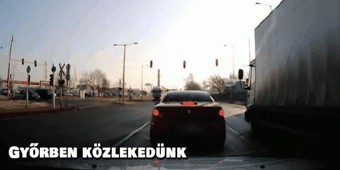 Életveszélyes, amit ez az őrült teherautós csinált Győrben