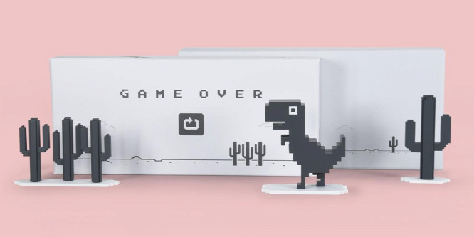 Játékfigura készült a Chrome dinós hibaüzenetéből