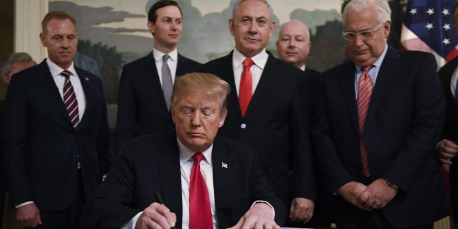Trump hivatalosan is elismerte Izrael fennhatóságát a Golán-fennsík felett