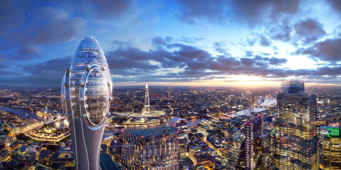 Egészen fura alakú kilátótornyot építenek Londonban - képek