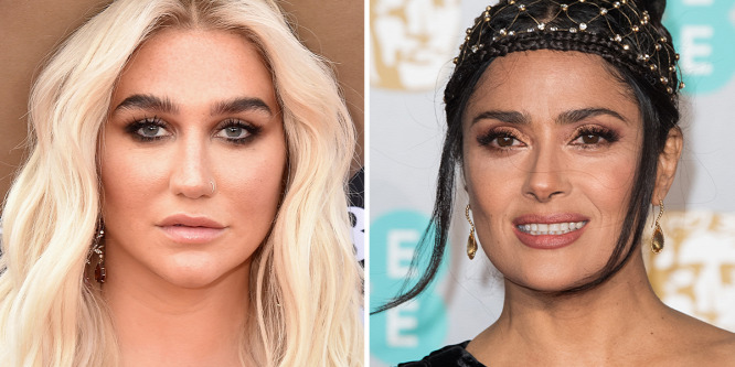 Sztárok smink nélküli arca: Salma Hayek és Kesha is megmutatta