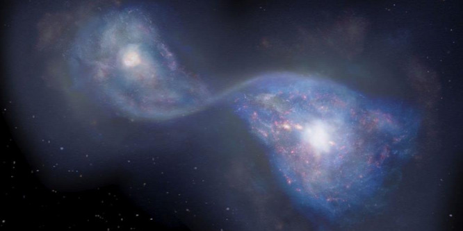 Felfedezték az eddig ismert legrégebbi összeolvadt galaxist