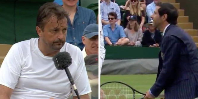 Elfáradt a teniszező, a bíró állt be a helyére Wimbledonban - videó