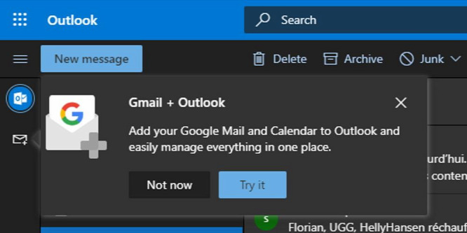 Jön a Gmail a webes Outlook felületére