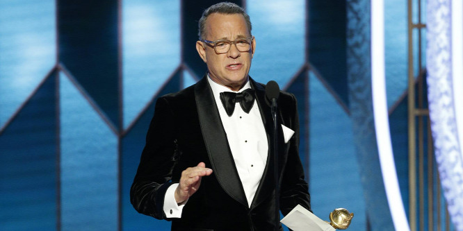 Tom Hanks elsírta magát a Golden Globe-gálán, miközben családját dicsérte