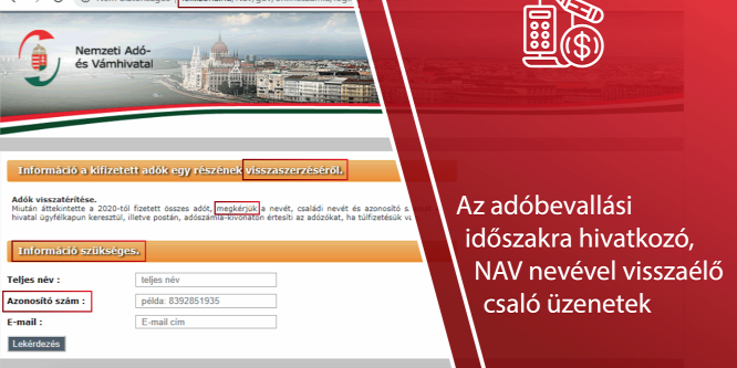 Megtévesztő üzeneteket küldözgetnek csalók bankok és a NAV nevében