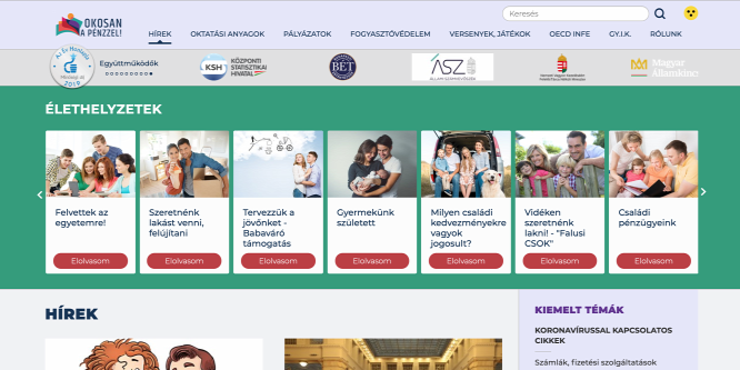 A pénzügyi tudatosságra nevelésben is segít az Okosan a pénzzel! honlap