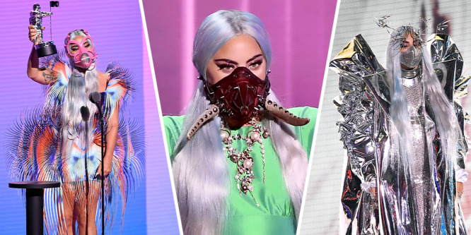 Így festett megbotránkoztató ruhakölteményeiben Lady Gaga az idei MTV Video Music Awardson - Galéria