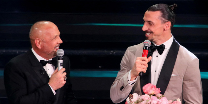 Zlatan Ibrahimovic az olasz bajnokság egyik legnagyobb legendájával énekelt együtt
