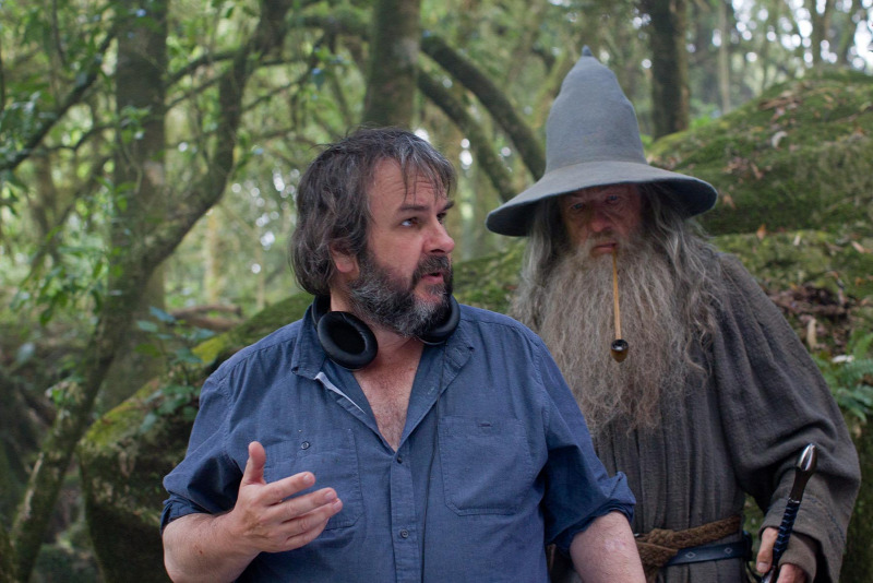 Peter Jackson a Gyűrűk Ura forgatásán