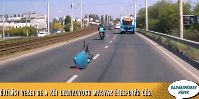 Elképesztő felvételek arról, milyen helyzetekkel kell megküzdeniük a hazai ételfutároknak - videó