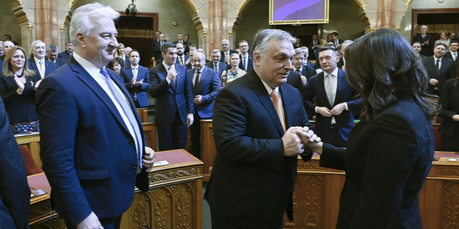 Képeken Novák Katalin megválasztása Magyarország köztársasági elnökének