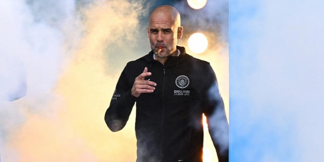 Guardiola szivarral, a Manchester City sztárigazolása sörrel ünnepelt a csapatbuszon - videó