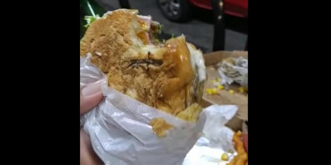 Beleharapott a vendég a hamburgerébe, undorító dolgot talált benne - videó