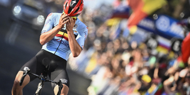 Van der Poelt a rendőrök vitték el, Evenepoel elképesztő szóló után nyert az országúti kerékpáros vb-n