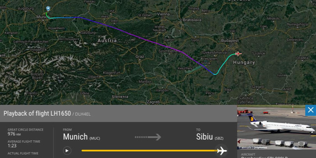 Forrás: Flightradar24.com